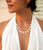 Golden Chain and White Pearl Necklaces Necklaces La Vie Bien Golden Chain and White Pearl Necklaces