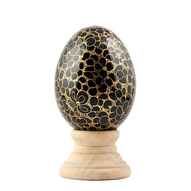 Golden Circles Hand Painted Wooden Easter Egg Easter Eggs > Wooden > Singles La Vie Bien Golden Circles Hand Painted Wooden Easter Egg