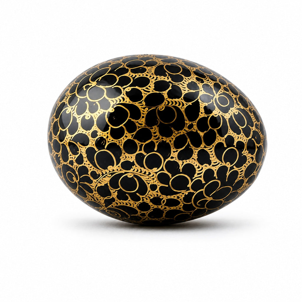 Golden Circles Hand Painted Wooden Easter Egg Easter Eggs > Wooden > Singles La Vie Bien Golden Circles Hand Painted Wooden Easter Egg