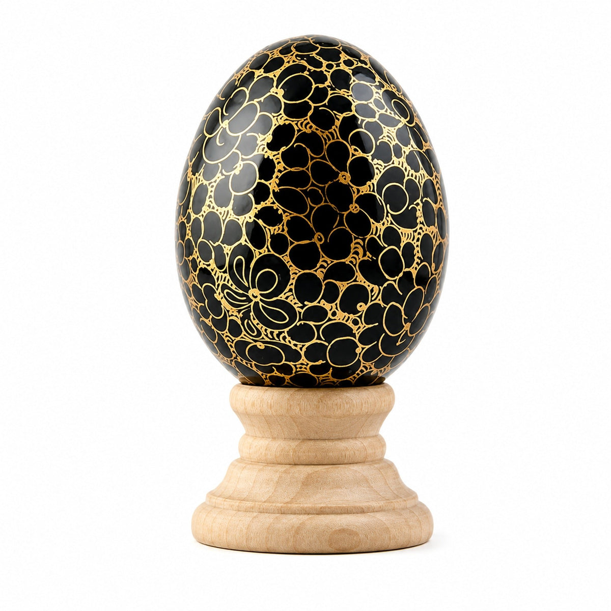 Golden Circles Hand Painted Wooden Easter Egg Easter Eggs > Wooden > Singles La Vie Bien Golden Circles Hand Painted Wooden Easter Egg