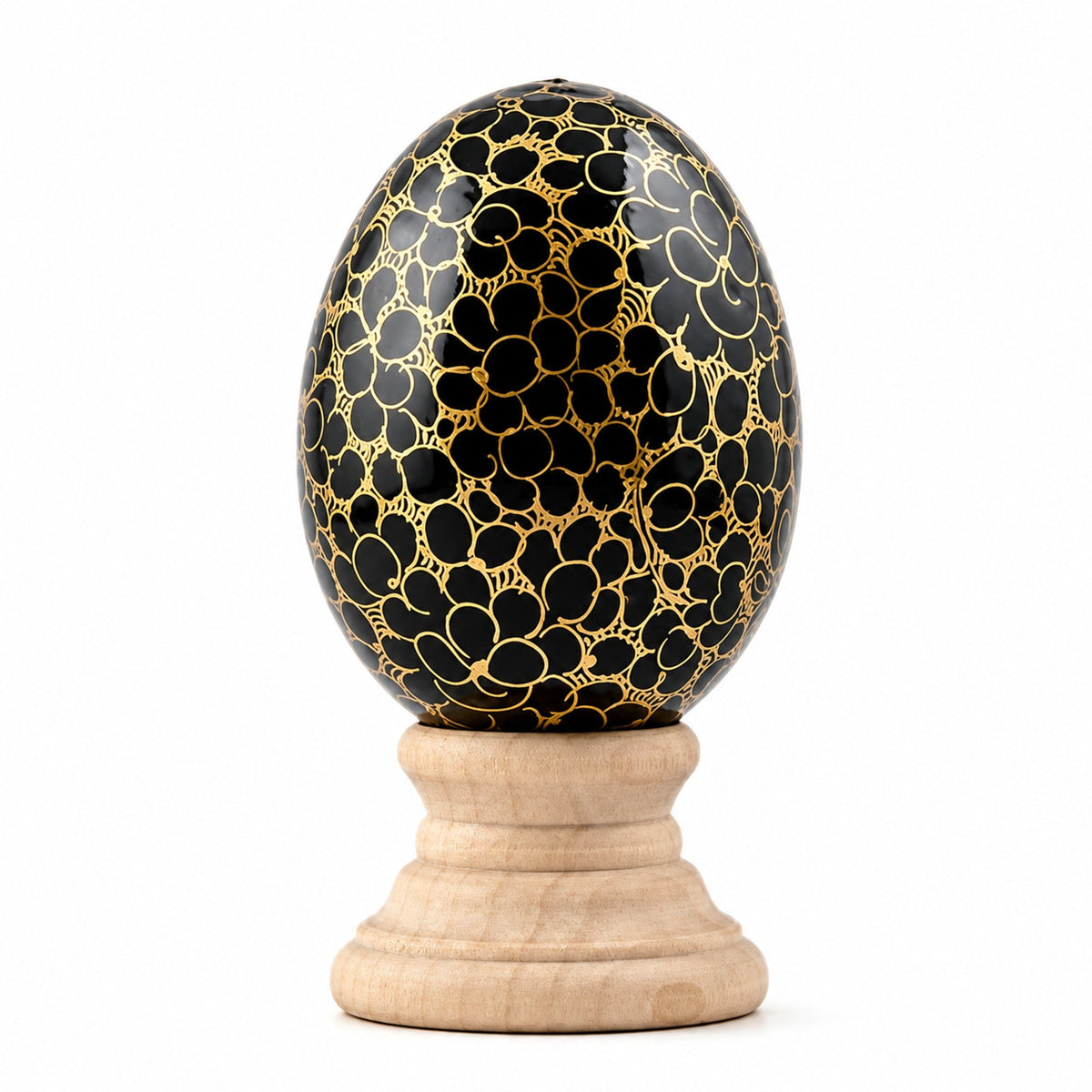 Golden Circles Hand Painted Wooden Easter Egg Easter Eggs > Wooden > Singles La Vie Bien Golden Circles Hand Painted Wooden Easter Egg