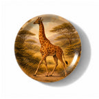 Golden Giraffe Decorative Birchwood Tray - Mini Round - Set of 2 La Vie Bien Golden Giraffe Decorative Birchwood Tray - Mini Round - Set of 2
