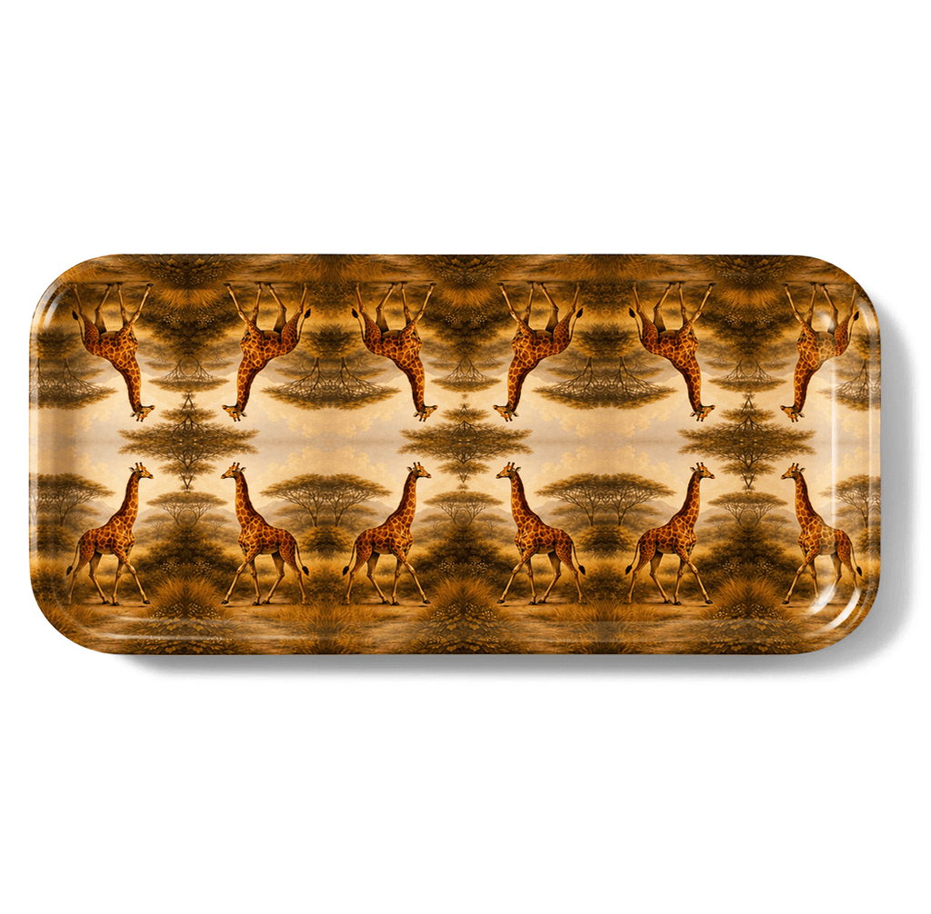Golden Giraffe Narrow Birchwood Small Decorative Tray Kitchen & Dining La Vie Bien Golden Giraffe Narrow Birchwood Small Decorative Tray