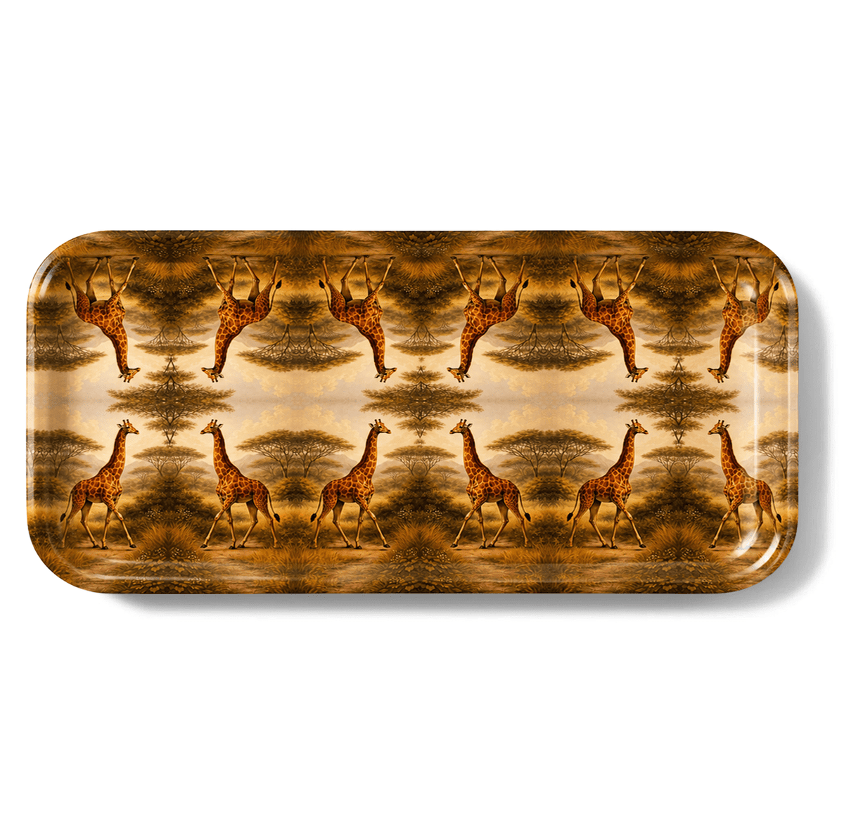 Golden Giraffe Narrow Birchwood Small Decorative Tray Kitchen & Dining La Vie Bien Golden Giraffe Narrow Birchwood Small Decorative Tray
