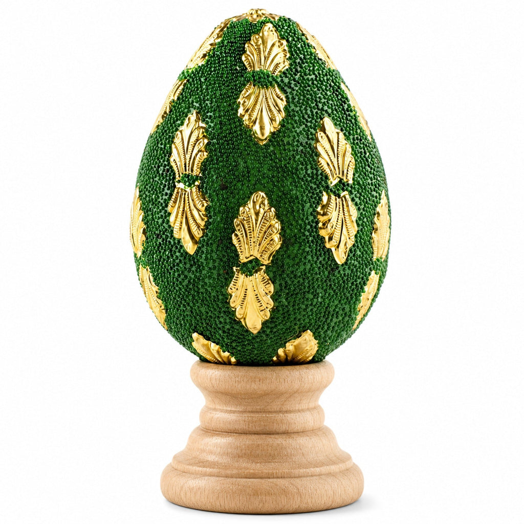 Golden Leaves Wooden Easter Egg Easter Eggs > Wooden > Singles La Vie Bien Golden Leaves Wooden Easter Egg