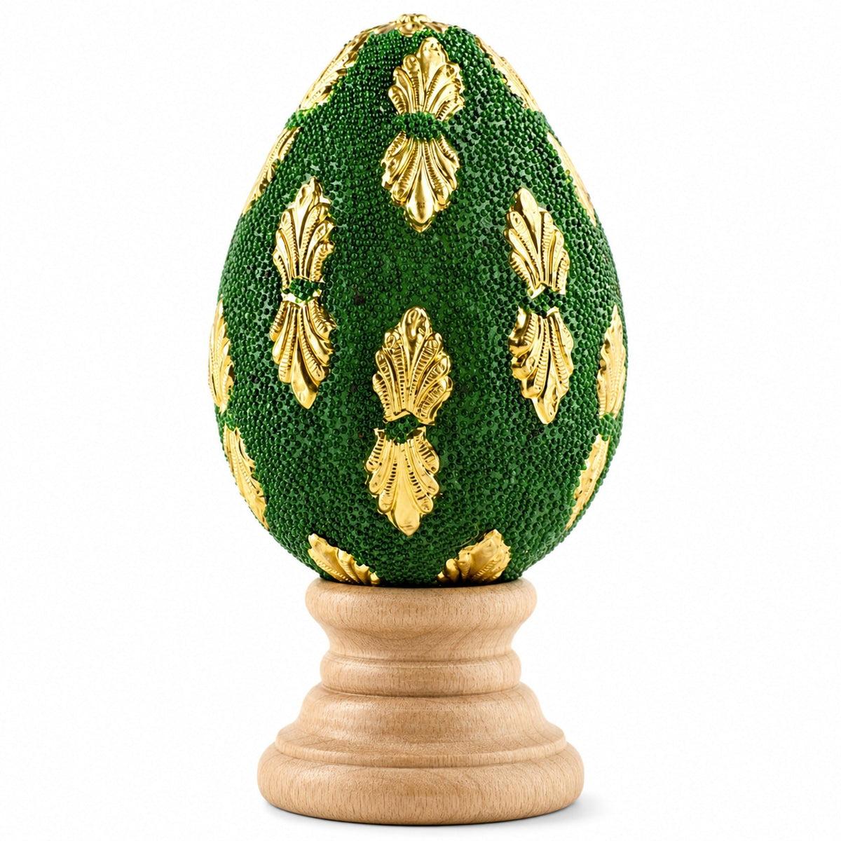 Golden Leaves Wooden Easter Egg Easter Eggs > Wooden > Singles La Vie Bien Golden Leaves Wooden Easter Egg