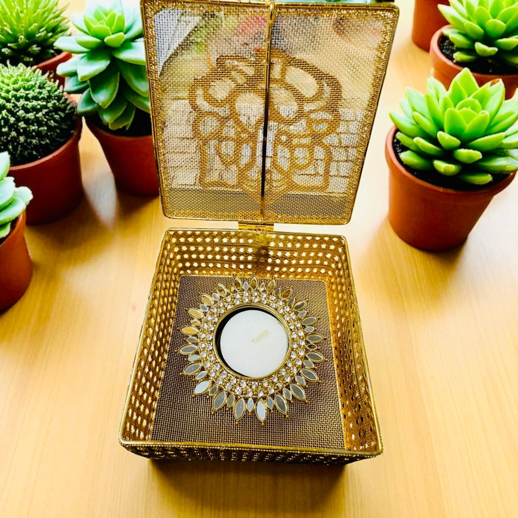 Golden Metal Ganesha Gift Boxes - Perfect To Pack Small Gifts Like Diya, Jewelry La Vie Bien Golden Metal Ganesha Gift Boxes - Perfect To Pack Small Gifts Like Diya, Jewelry