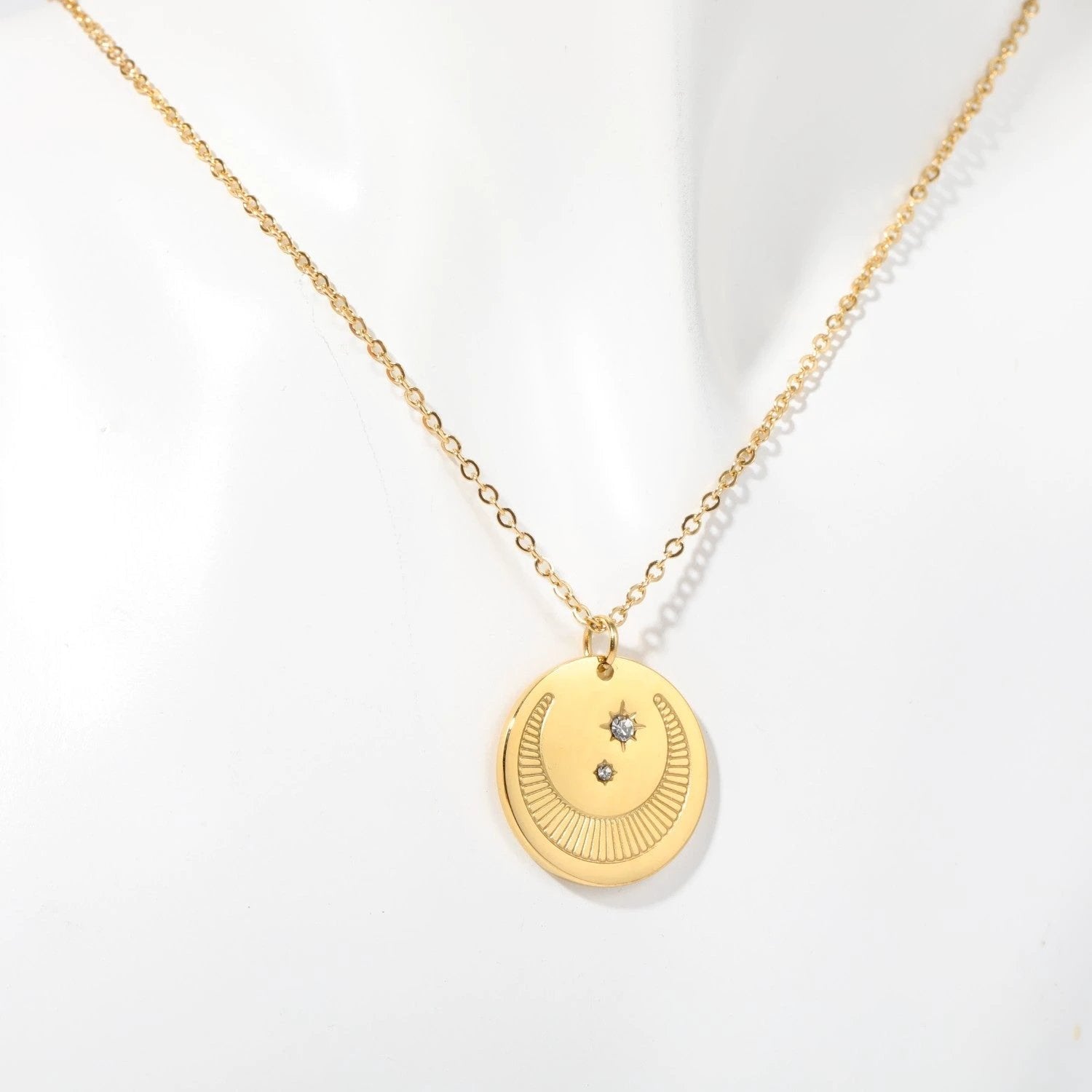 Golden Moon Necklace by Curated By Suarez