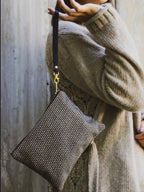 Golden Navy Tweed Purse by Ash & Rose