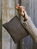 Golden Navy Tweed Purse by Ash & Rose