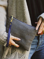 Golden Navy Tweed Purse by Ash & Rose