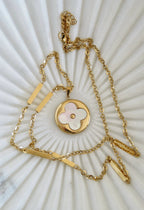 Golden Pearl Shell Clover Necklace - Love. Luck. Hope & Faith by Curated By Suarez