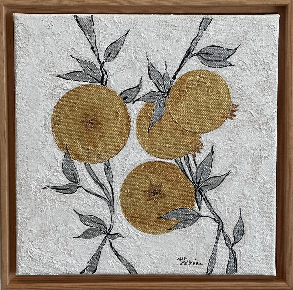 Golden Pomegranates-II Painting Canvas Art La Vie Bien Golden Pomegranates-II Painting