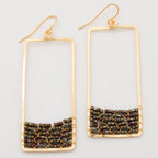 Golden Rectangle & Crystal Earrings Earrings - Fashion La Vie Bien Golden Rectangle & Crystal Earrings