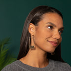 Golden Rectangle & Crystal Earrings Earrings - Fashion La Vie Bien Golden Rectangle & Crystal Earrings