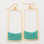 Golden Rectangle & Crystal Earrings Earrings - Fashion La Vie Bien Golden Rectangle & Crystal Earrings