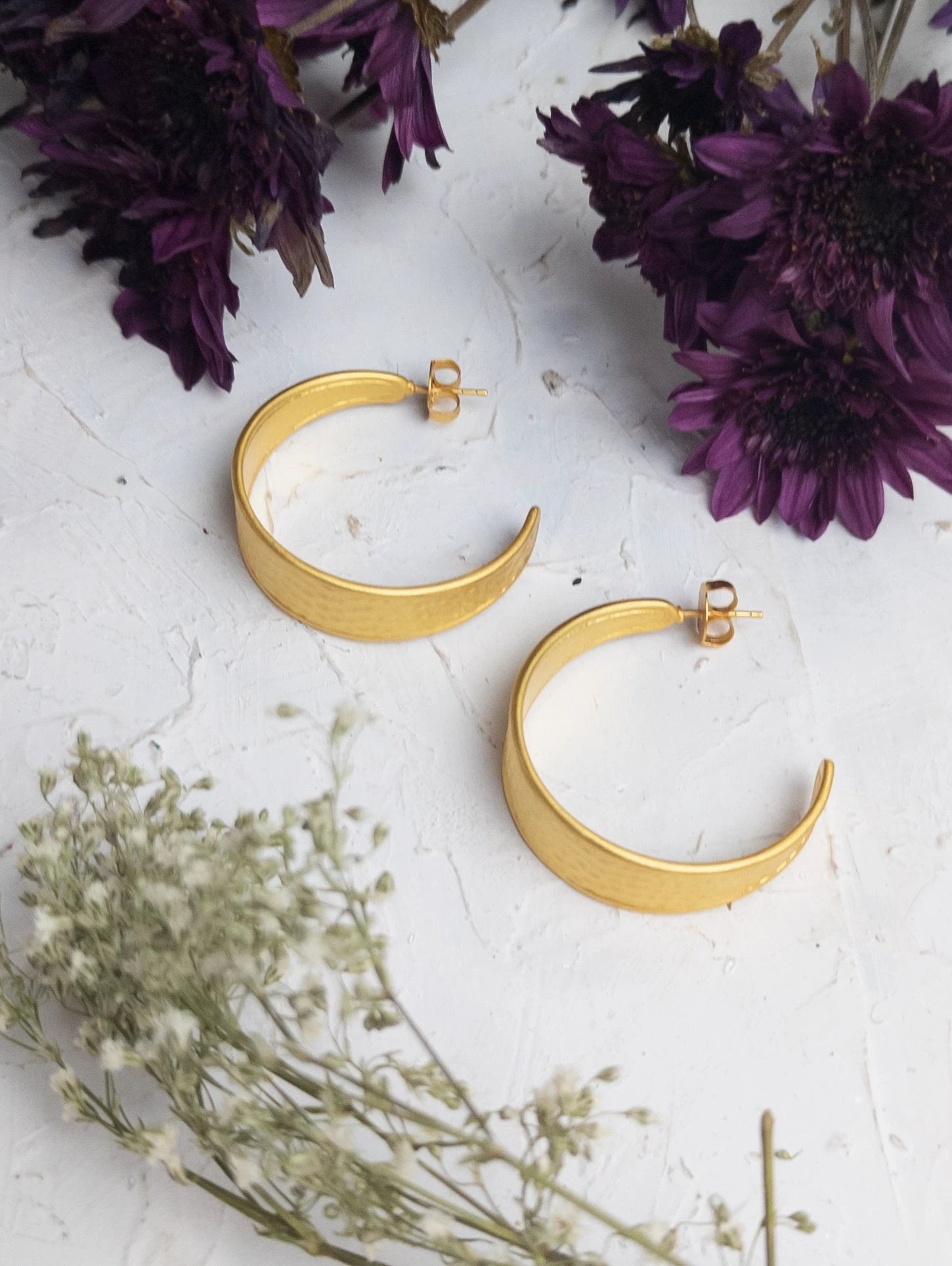 Golden Road Hoop Earrings by Ash & Rose