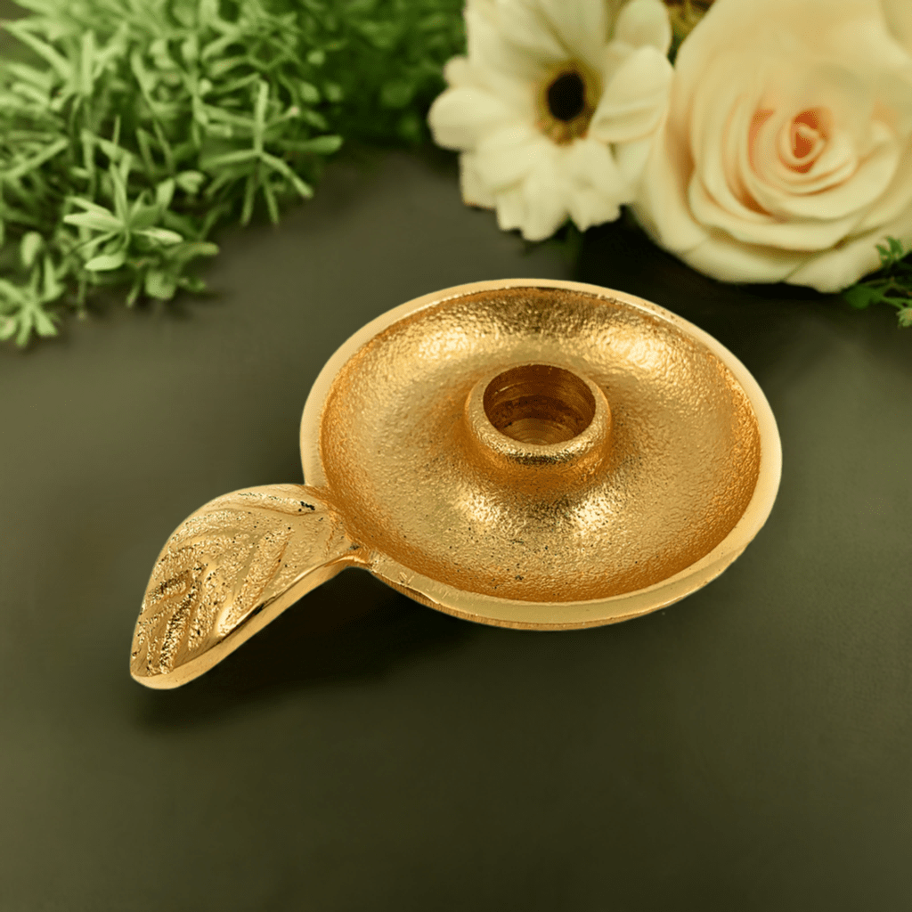 Golden Taper Candlestick Holder Dish home Decor La Vie Bien Golden Taper Candlestick Holder Dish