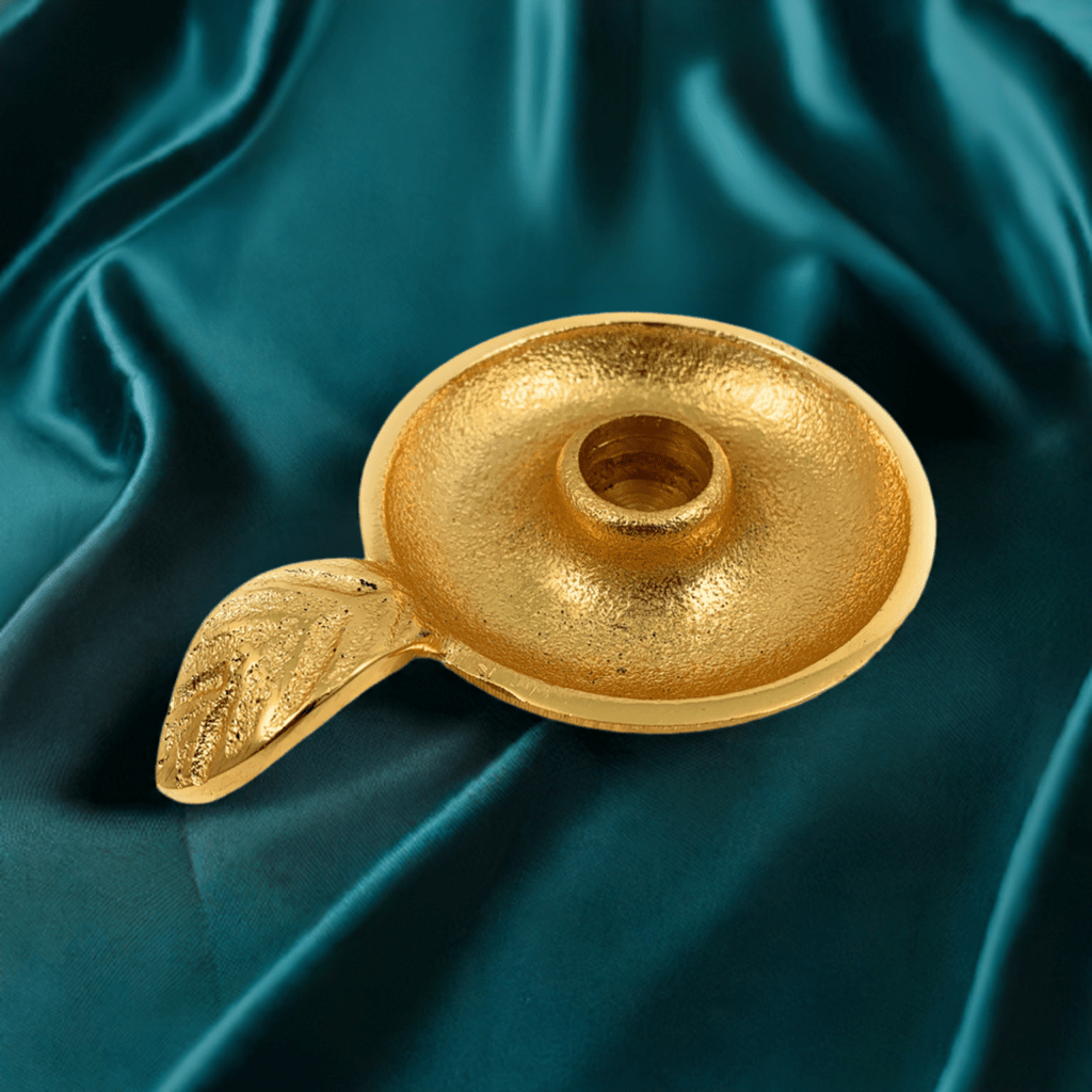 Golden Taper Candlestick Holder Dish home Decor La Vie Bien Golden Taper Candlestick Holder Dish