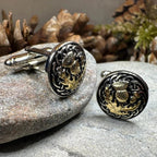 Golden Thistle Cufflinks - Handmade in Scotland Cuff Links La Vie Bien Golden Thistle Cufflinks - Handmade in Scotland