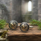 Golden Thistle Cufflinks - Handmade in Scotland Cuff Links La Vie Bien Golden Thistle Cufflinks - Handmade in Scotland