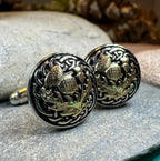 Golden Thistle Cufflinks - Handmade in Scotland Cuff Links La Vie Bien Golden Thistle Cufflinks - Handmade in Scotland