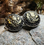 Golden Thistle Cufflinks - Handmade in Scotland Cuff Links La Vie Bien Golden Thistle Cufflinks - Handmade in Scotland