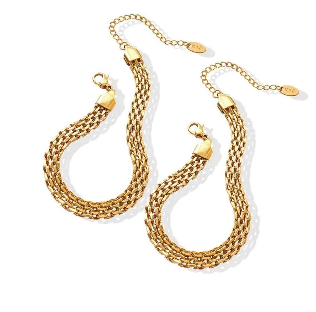 Golden Weave Link Bracelet by Curated By Suarez