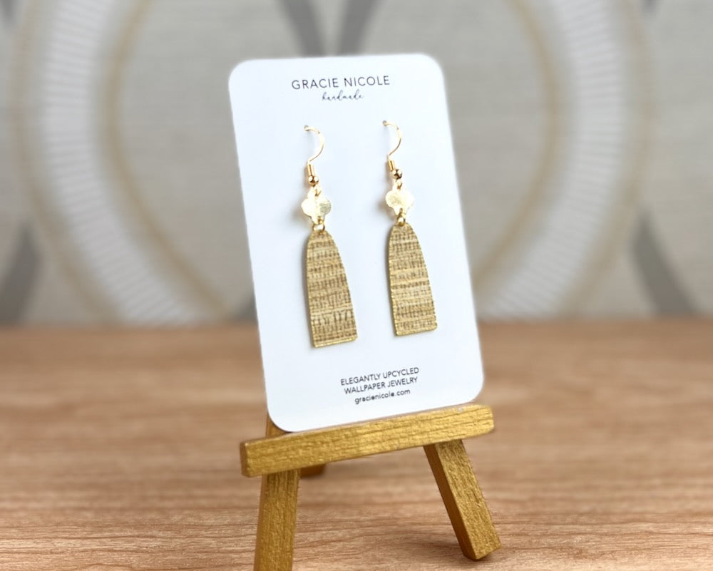 Goldenrod Skinny Arch Earrings with Gold Accent by Gracie Nicole