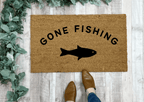 Gone Fishing Doormat by Nickel Designs Custom Doormats