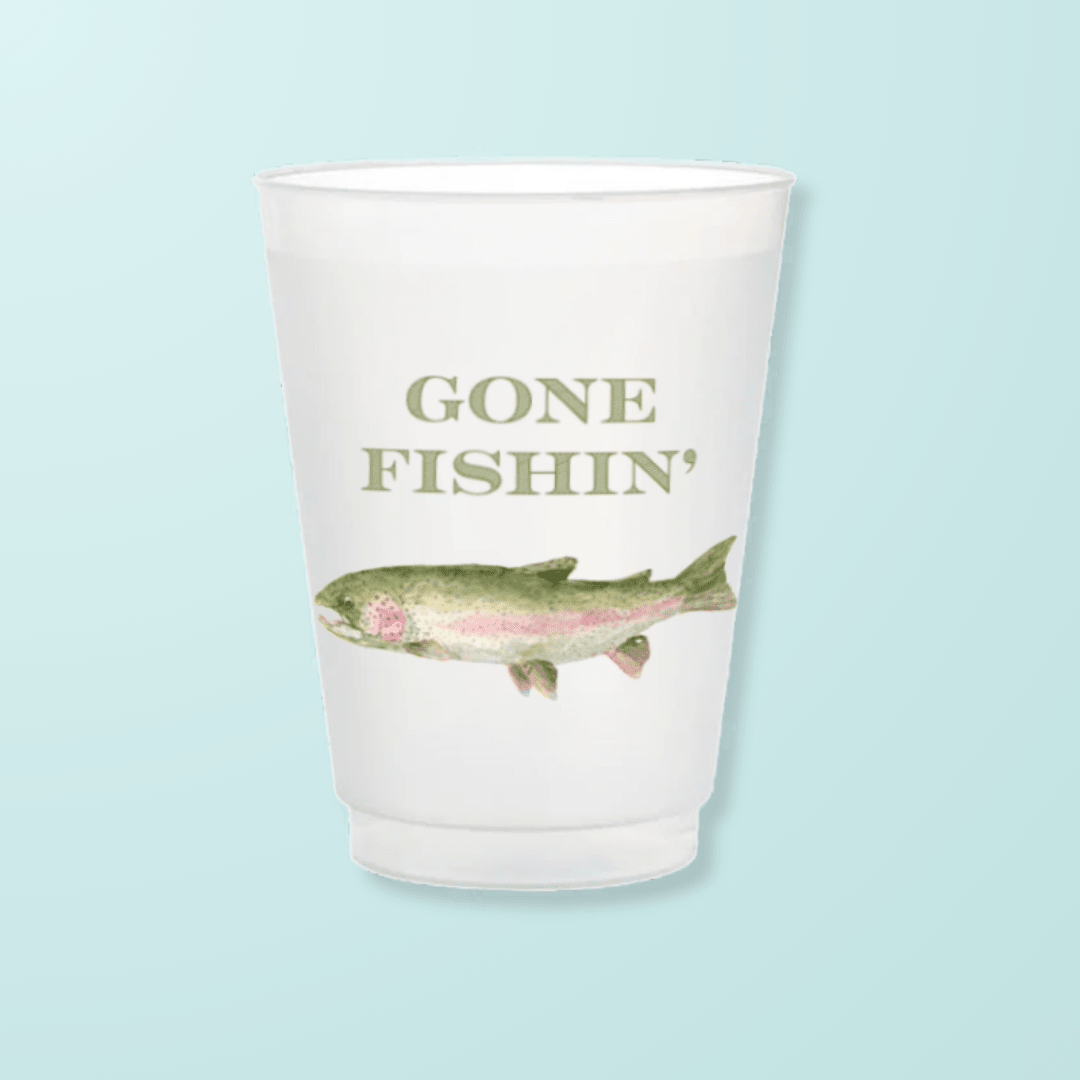 Gone Fishing Frosted Cup Frosted Cups La Vie Bien Gone Fishing Frosted Cup