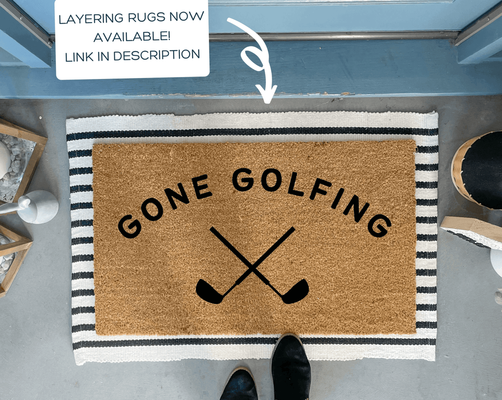 Gone Golfing Doormat by Nickel Designs Custom Doormats