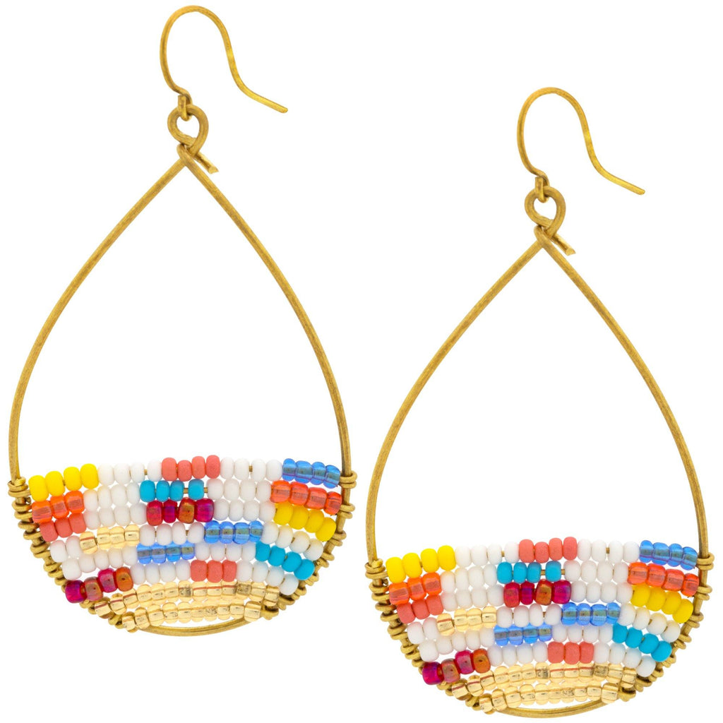 Good Karma Beaded Hoops Earrings - Fashion La Vie Bien Good Karma Beaded Hoops