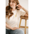 Good Vibes Embroidered Peace T-Shirt for Adults by Polished Prints
