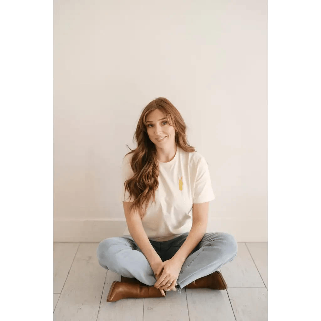 Good Vibes Embroidered Peace T-Shirt for Adults by Polished Prints