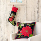Gorgeous Embroidered Poinsettia Stocking Christmas Stocking La Vie Bien Gorgeous Embroidered Poinsettia Stocking