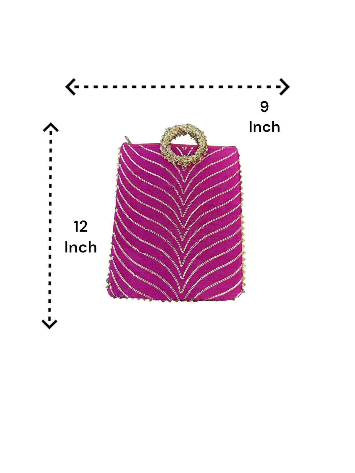 Gota Patti Bag With Handle & Zipper, Set of 6 Traditional Gifts La Vie Bien Gota Patti Bag With Handle & Zipper, Set of 6