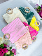 Gota Patti Bag With Handle & Zipper, Set of 6 Traditional Gifts La Vie Bien Gota Patti Bag With Handle & Zipper, Set of 6