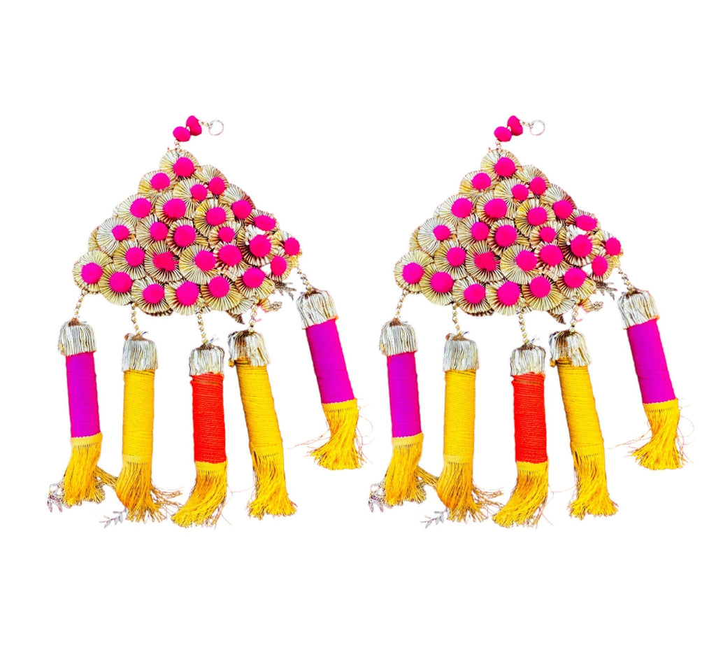 Gota & Pom-Pom Lari, Set Of 2 Festive Decor La Vie Bien Gota & Pom-Pom Lari, Set Of 2