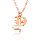 Gothic Font Initial Necklace