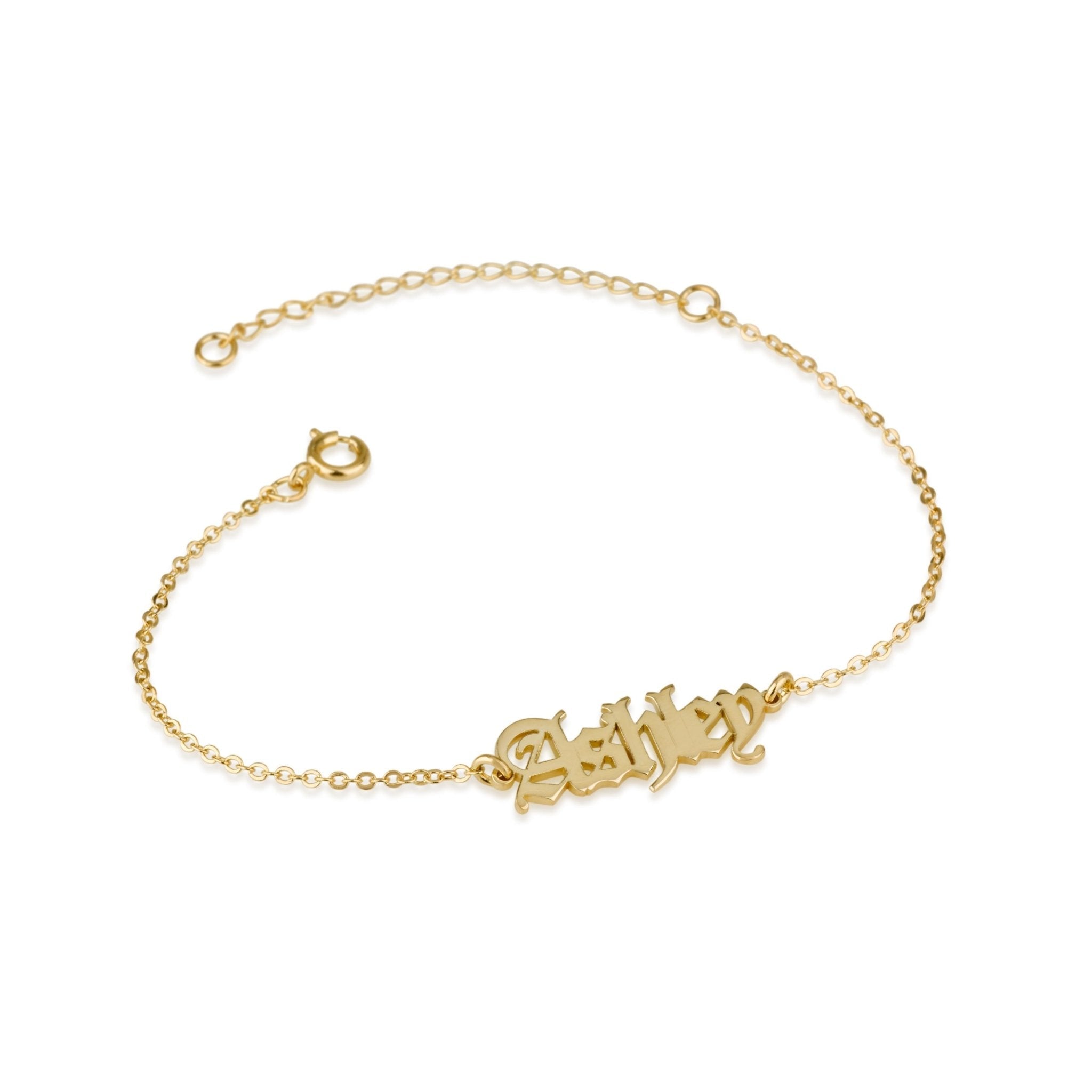 Gothic Name Bracelet La Vie Bien Gothic Name Bracelet