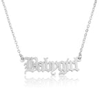 Gothic Name Necklace La Vie Bien Gothic Name Necklace