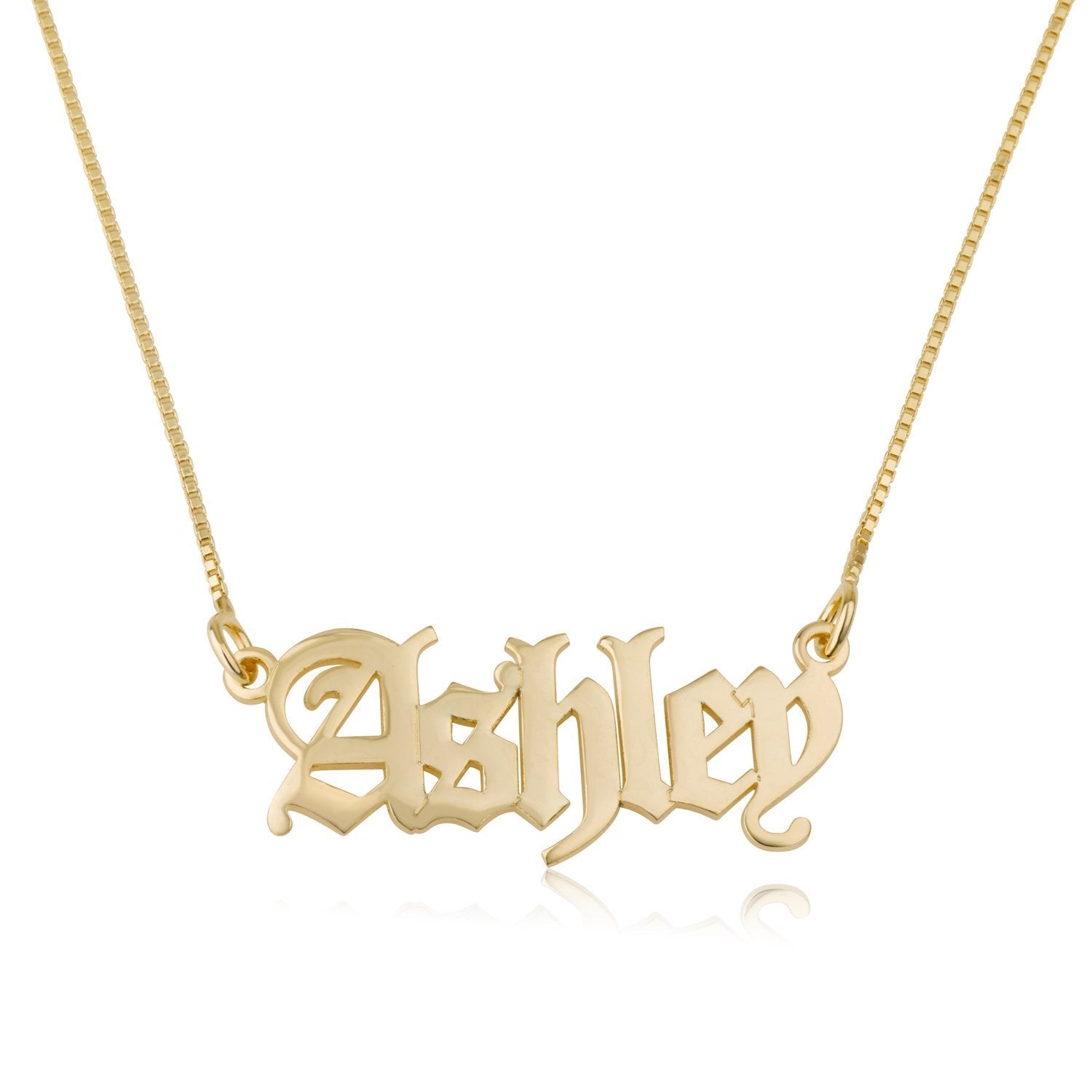 Gothic Name Necklace La Vie Bien Gothic Name Necklace