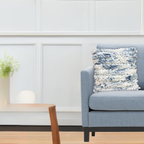 22 X 22 Inches Throw Pillow Cover Blue & White Furry Stripes by Vibhsa
