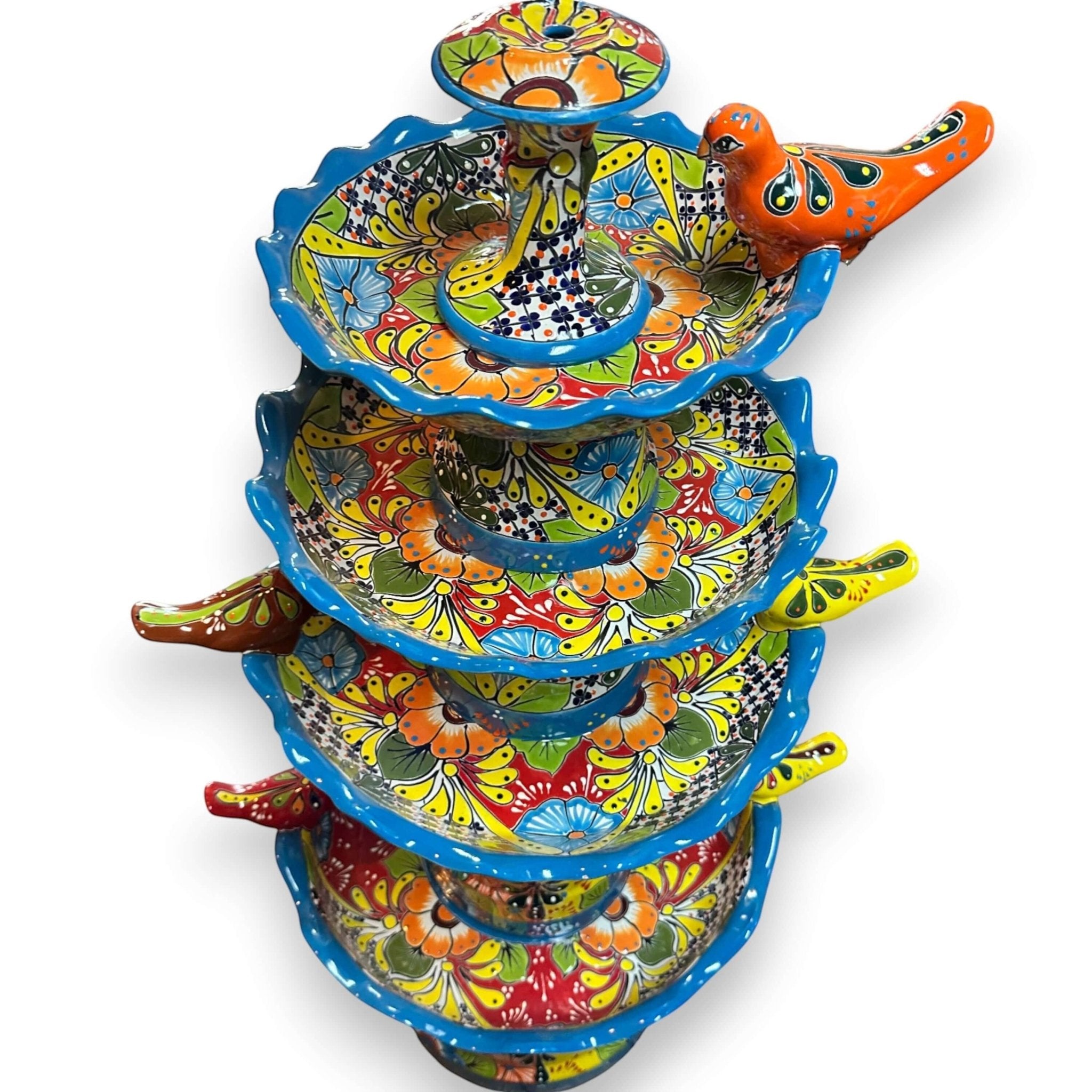 Grand Talavera Garden Fountain | Handcrafted Mexican Art Talavera Fountain La Vie Bien Grand Talavera Garden Fountain | Handcrafted Mexican Art