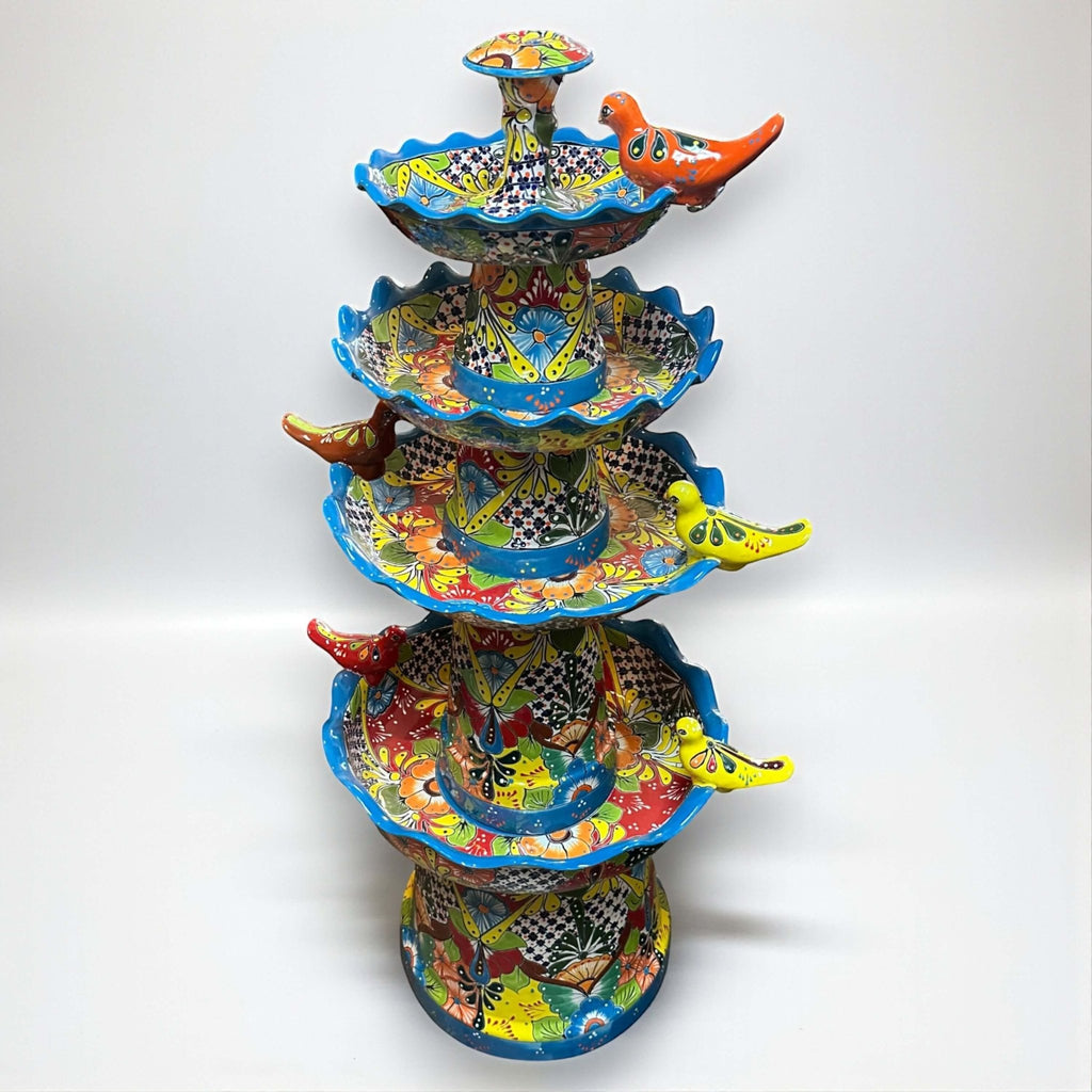 Grand Talavera Garden Fountain | Handcrafted Mexican Art Talavera Fountain La Vie Bien Grand Talavera Garden Fountain | Handcrafted Mexican Art