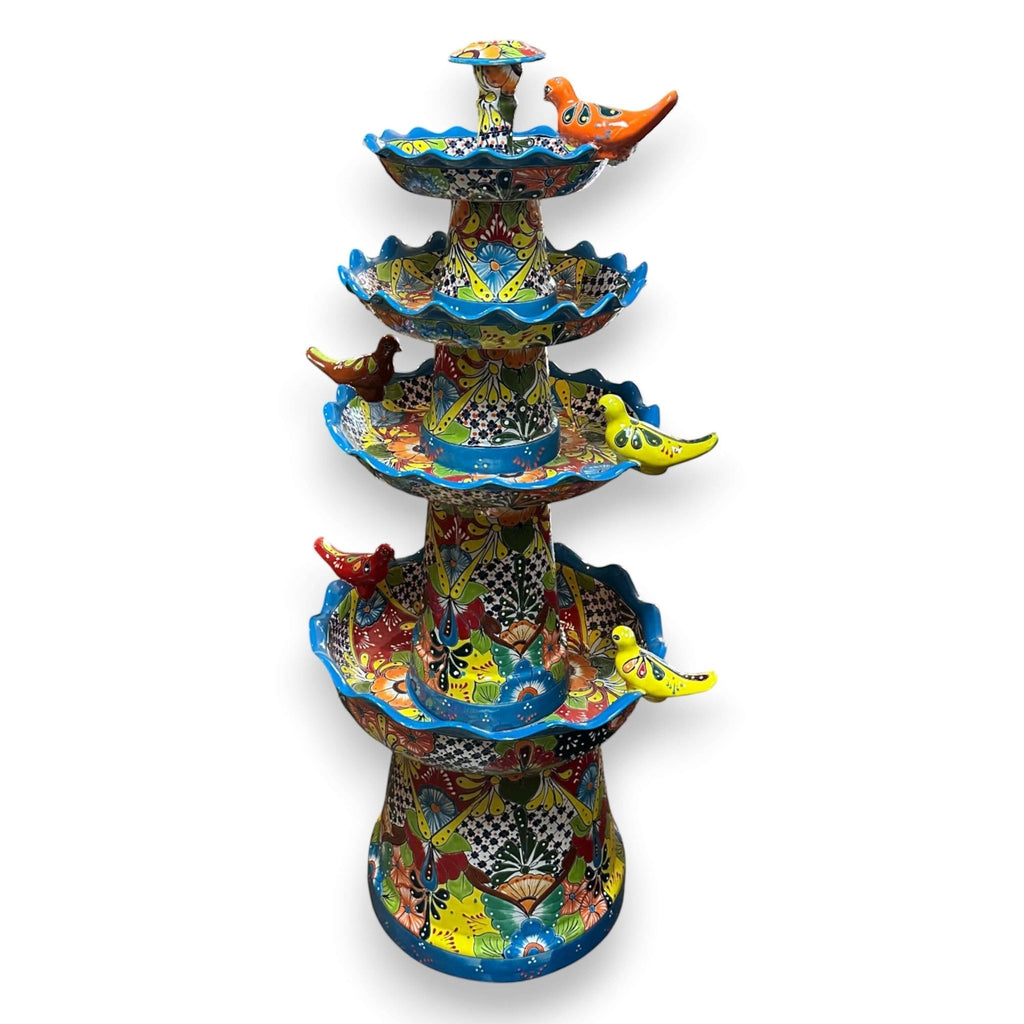 Grand Talavera Garden Fountain | Handcrafted Mexican Art Talavera Fountain La Vie Bien Grand Talavera Garden Fountain | Handcrafted Mexican Art