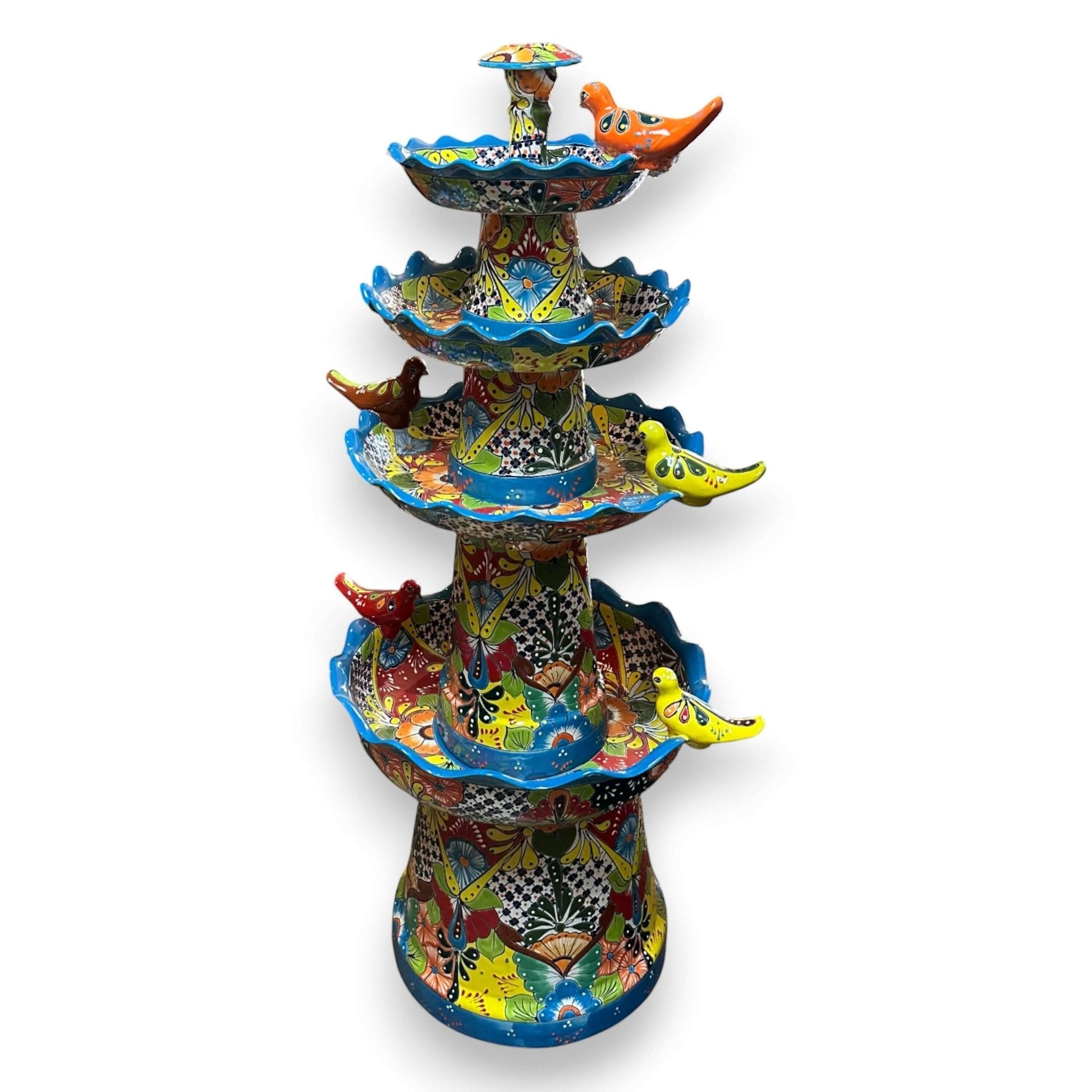Grand Talavera Garden Fountain | Handcrafted Mexican Art Talavera Fountain La Vie Bien Grand Talavera Garden Fountain | Handcrafted Mexican Art