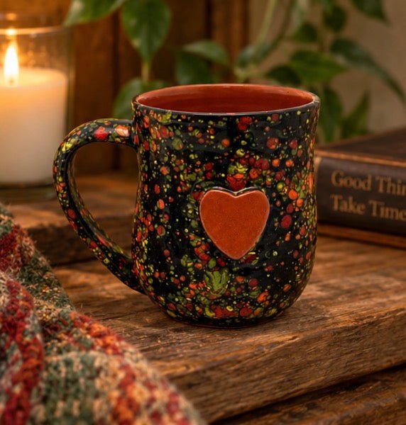 Grande Calliope Mug- Black Explosion Pottery La Vie Bien Grande Calliope Mug- Black Explosion