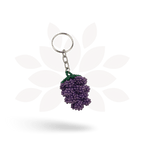 Grape Wine Lover Seed Bead Keychain - Guatemala Keychains La Vie Bien Grape Wine Lover Seed Bead Keychain - Guatemala